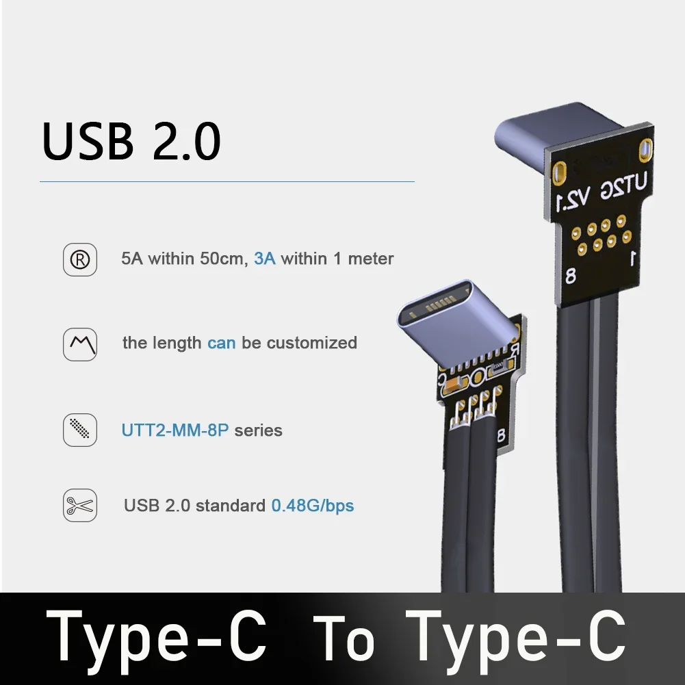USB 2.0 Type-C To Type-C Data Charging Flat Extension Cable 480Mbps Fold 90 USB C Male Male FPV Aerial Photography Cord Type C
USB 2.0 Type-C To Type-C Data Charging Flat Extension Cable 480Mbps Fold 90 USB C Male Male FPV Aerial Photography Cord Type C