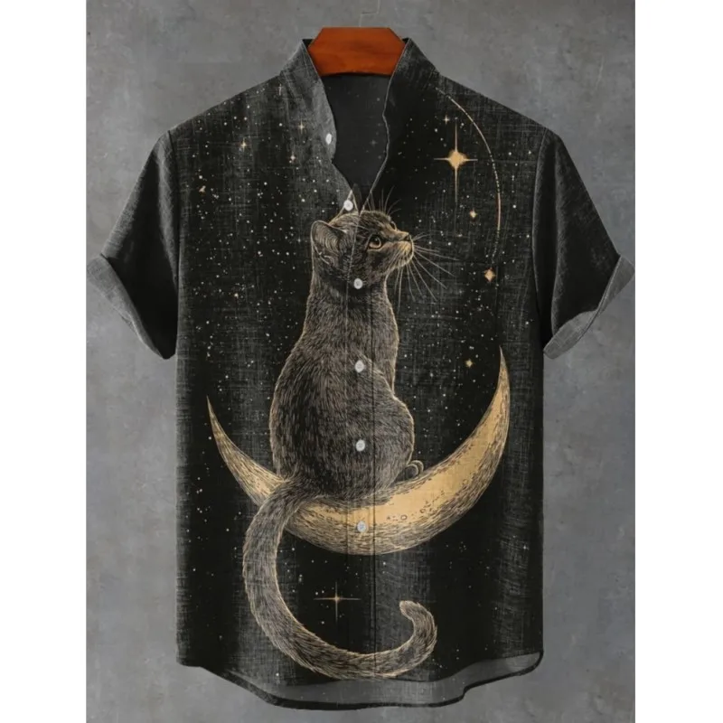2025 Men's Casual Fashion New Linen Shirt Art Print Cute Cat Pattern Shirts Fashion Street Casual Comfortable Men Shirt
2025 Men's Casual Fashion New Linen Shirt Art Print Cute Cat Pattern Shirts Fashion Street Casual Comfortable Men Shirt