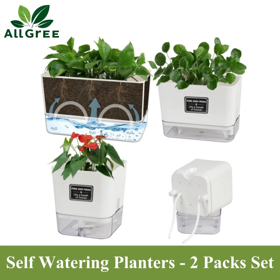 Automatic Moisturizing Flower Pots Self Watering Planters for Indoor Plants Windowsill Herb Planter Box Decor Succulents 2 Packs
Automatic Moisturizing Flower Pots Self Watering Planters for Indoor Plants Windowsill Herb Planter Box Decor Succulents 2 Packs