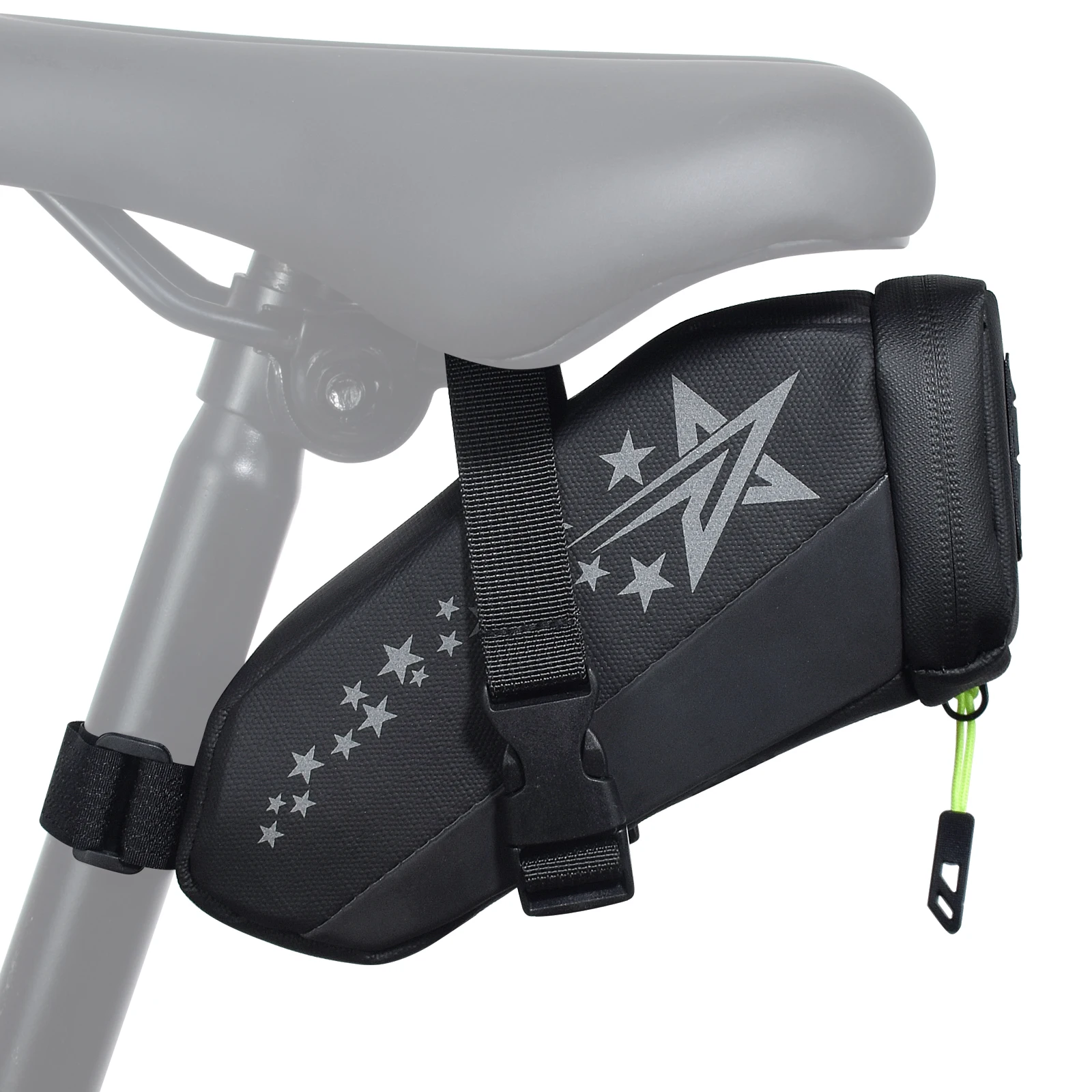26 Models of Tail Bags, Bicycle Saddle Bags, 1.5L Reflective Bicycle Saddle Bags under the Seat, Strap-On Bicycle Wedge-Shaped Saddle Bags, Black
26 Models of Tail Bags, Bicycle Saddle Bags, 1.5L Reflective Bicycle Saddle Bags under the Seat, Strap-On Bicycle Wedge-Shaped Saddle Bags, Black