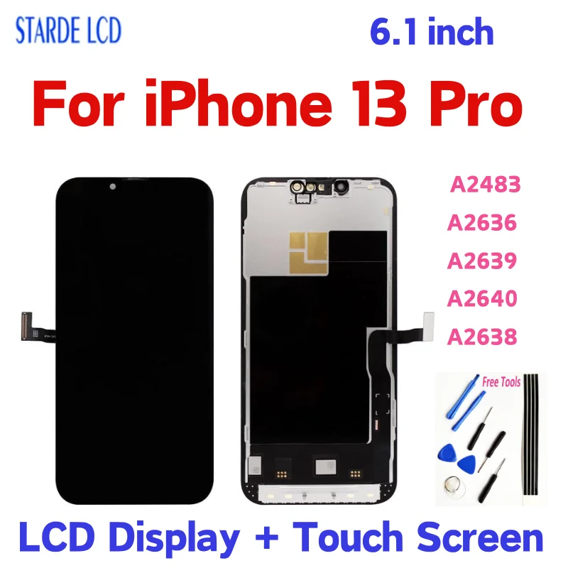 Original 6.1 " For iPhone 13 Pro LCD Display Touch Screen Digitizer Assembly A2483 A2636 A2639 A2640 A2638 Replacement LCD
Original 6.1 " For iPhone 13 Pro LCD Display Touch Screen Digitizer Assembly A2483 A2636 A2639 A2640 A2638 Replacement LCD