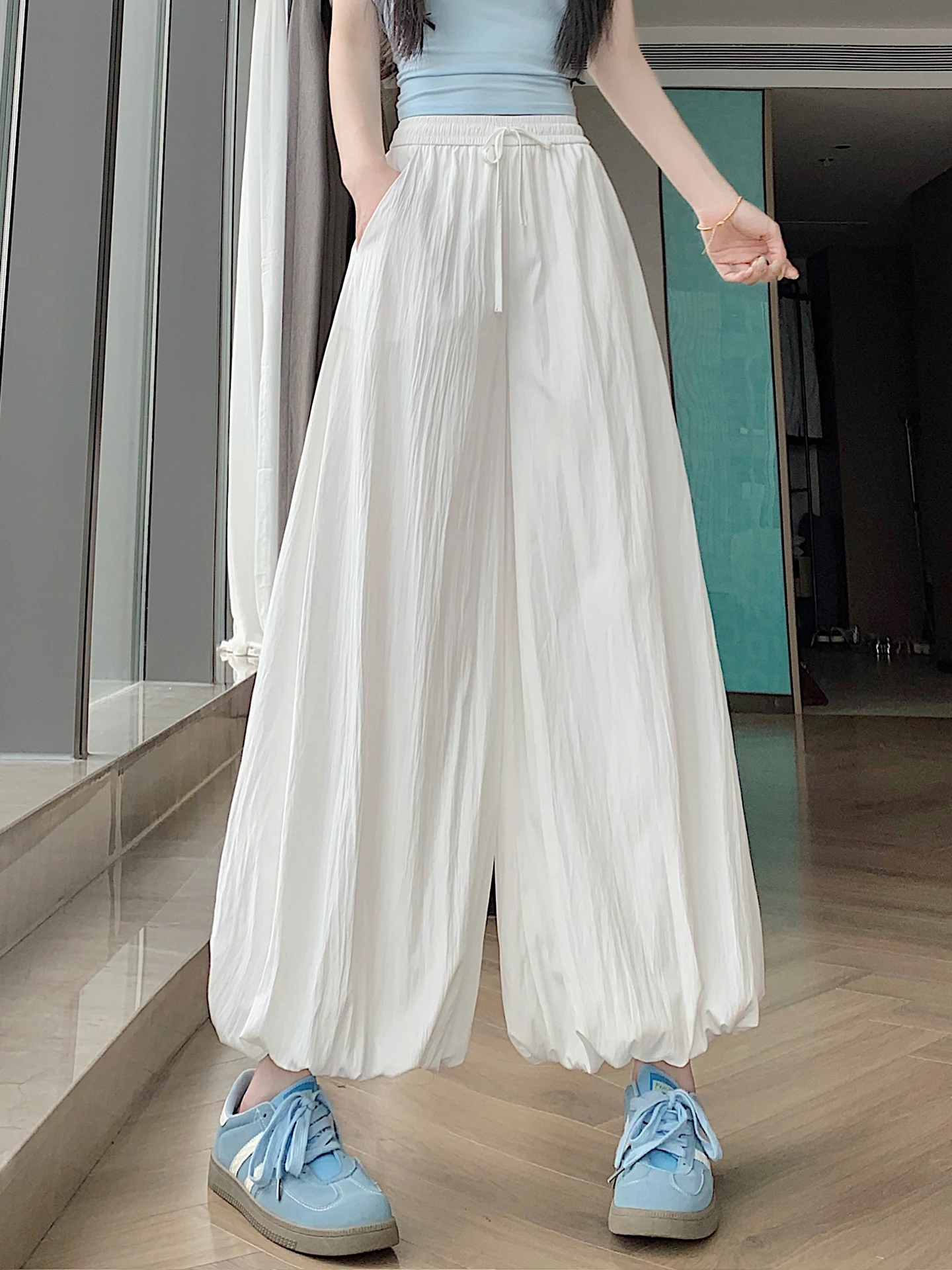High Waist Wide Leg Pants Women Summer Thin Cotton Linen Loose Slimming Lantern Pants Drapey Casual Korean Style Trousers
High Waist Wide Leg Pants Women Summer Thin Cotton Linen Loose Slimming Lantern Pants Drapey Casual Korean Style Trousers
