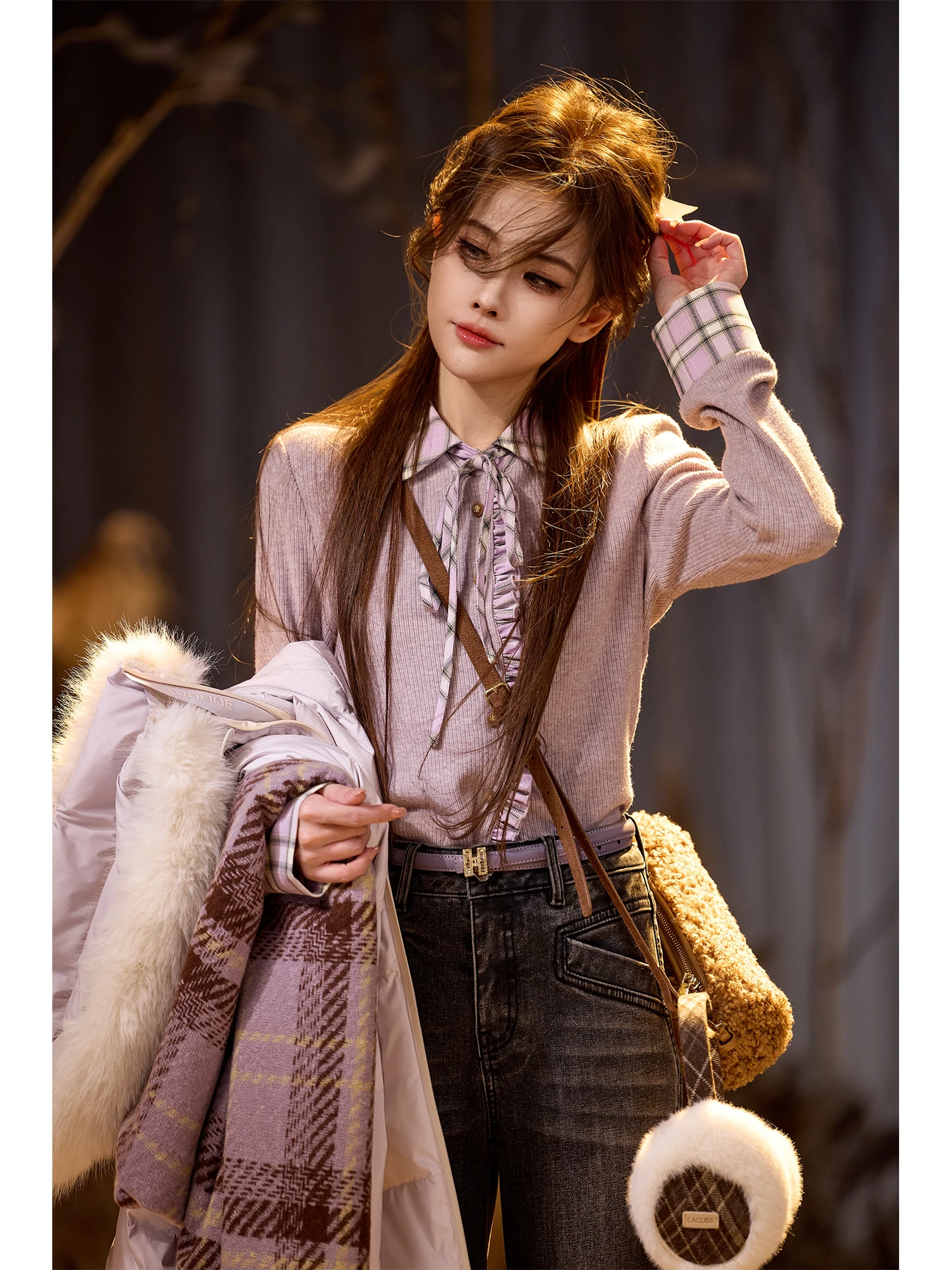 TUNT Autumn Winter Knitted irt Fake Two-Piece with Belt Color Blo Plaid Design Casual Sle Women's Faion Breathable
TUNT Autumn Winter Knitted irt Fake Two-Piece with Belt Color Blo Plaid Design Casual Sle Women's Faion Breathable