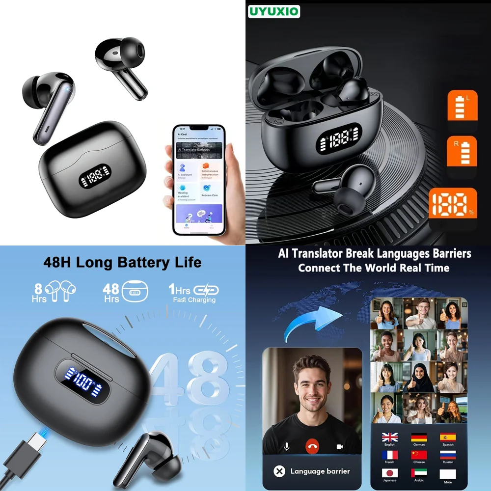 Wireless Earbuds AI Language Headphones with 144 Translation Languages Earphone with LED Display Mobile Accessories Wholesale
Wireless Earbuds AI Language Headphones with 144 Translation Languages Earphone with LED Display Mobile Accessories Wholesale