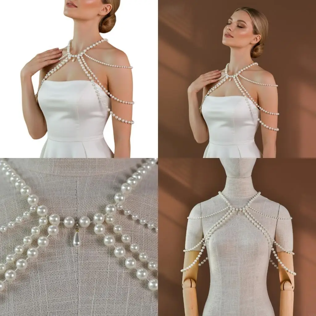 Trendy Resin Pearls Shoulder Necklace Body Jewelry Designed For Parties Vacations And Daily Stylish Looks
Trendy Resin Pearls Shoulder Necklace Body Jewelry Designed For Parties Vacations And Daily Stylish Looks