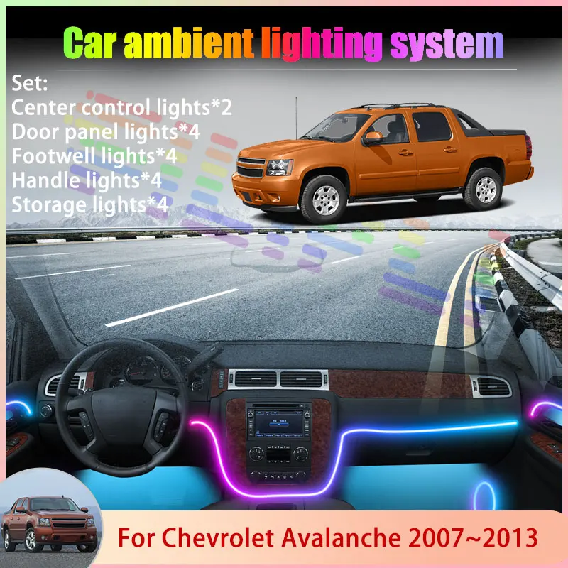 Для Chevrolet Avalanche GMT900 MK2 2007 ~ 2013 2008 6/18 в 1, автомобильная атмосферная лампа, RGB абажур, ансамбль, стример, атмосферный набор
Для Chevrolet Avalanche GMT900 MK2 2007 ~ 2013 2008 6/18 в 1, автомобильная атмосферная лампа, RGB абажур, ансамбль, стример, атмосферный набор
