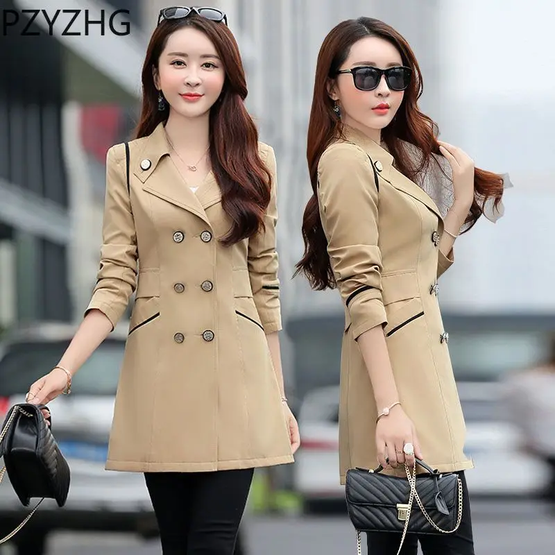 2023 Spring and Autumn New Women Windbreaker Mid Length Slim Fit Large Temperament Coat Thin Trendy All-match Hin Thin
2023 Spring and Autumn New Women Windbreaker Mid Length Slim Fit Large Temperament Coat Thin Trendy All-match Hin Thin