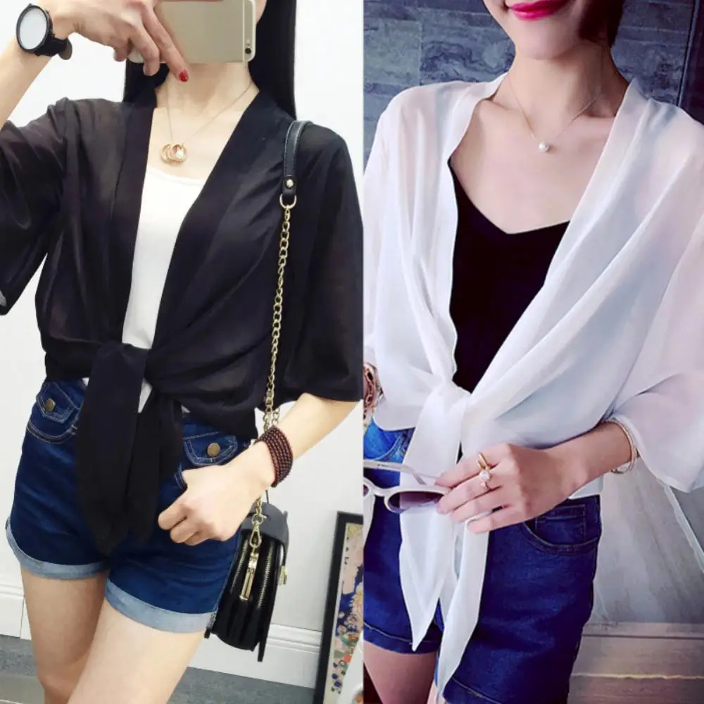 Women Open Front 3/4 Sleeve Anti-UV Coverup Blouse Sheer Shrug Thin Cardigan Swimsuit Cover Up Beachwear Bikini Cover Up
Women Open Front 3/4 Sleeve Anti-UV Coverup Blouse Sheer Shrug Thin Cardigan Swimsuit Cover Up Beachwear Bikini Cover Up