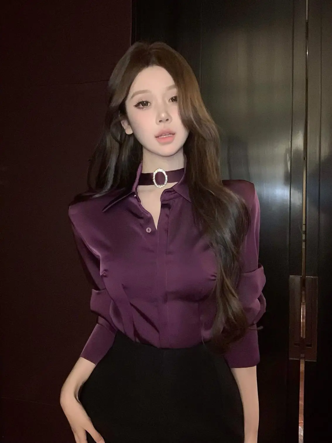 Purple Long Sleeve Acetate Satin Casual Shirt Women's Autumn High-End Feeling Elegant Sister Unique Exquisite Top
Purple Long Sleeve Acetate Satin Casual Shirt Women's Autumn High-End Feeling Elegant Sister Unique Exquisite Top