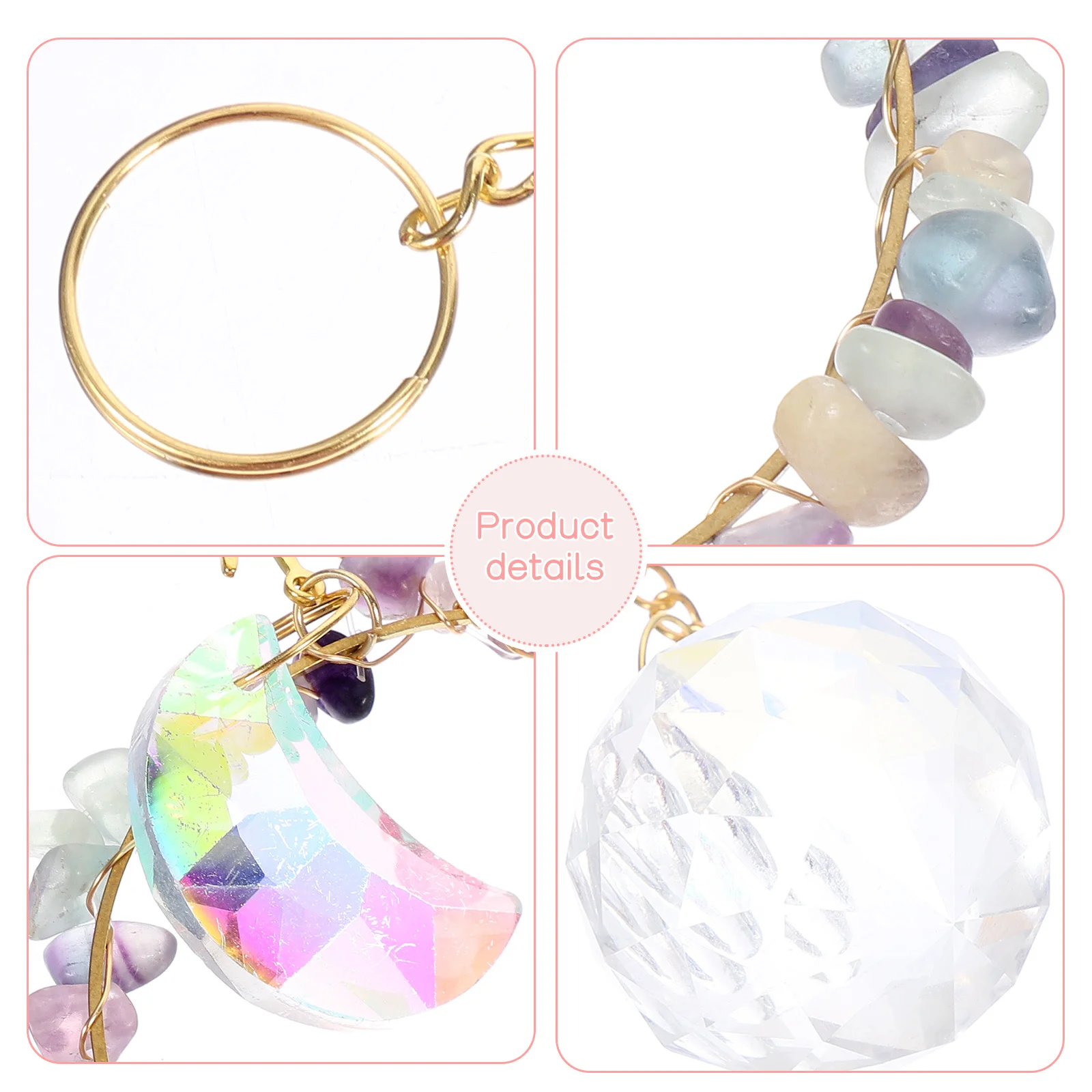 Crystal Moon and Sun Prism Suncatcher Hanging Decoration Window Pendant Garden Crystal Ornament for Home Prism
Crystal Moon and Sun Prism Suncatcher Hanging Decoration Window Pendant Garden Crystal Ornament for Home Prism