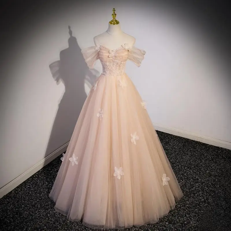 French Women's Pink Flower Evening Dress Princess Birthday Prom Dress Adult Gift Light Luxury Off The Shoulder Evening Dresses
French Women's Pink Flower Evening Dress Princess Birthday Prom Dress Adult Gift Light Luxury Off The Shoulder Evening Dresses