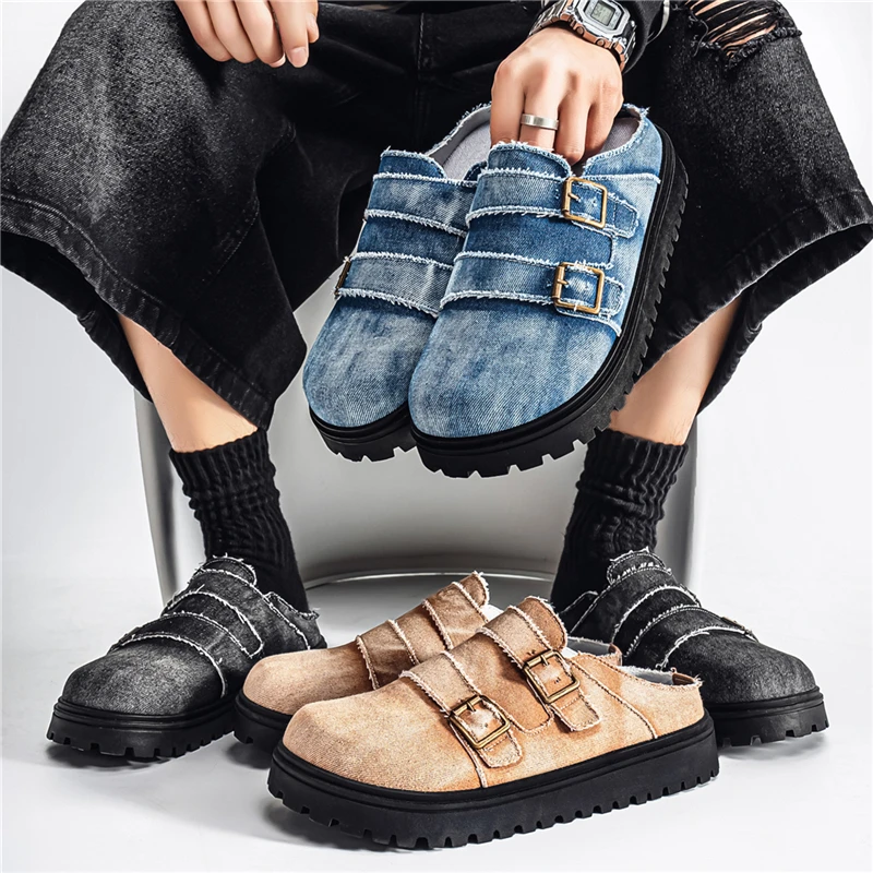 Washed Distressed Denim Slip-on Lazy Shoes Daily Commute Beach Slippers
Washed Distressed Denim Slip-on Lazy Shoes Daily Commute Beach Slippers