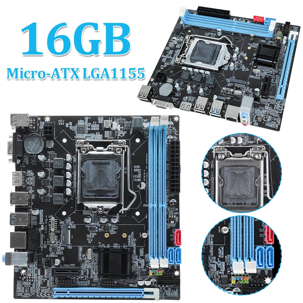 Материнская плата B75 VGA + HDMI-совместимая + порт RJ45, 16 ГБ Micro-ATX, материнская плата настольного компьютера Realtek 10/100 Мбит/с, встроенная локальная сеть
Материнская плата B75 VGA + HDMI-совместимая + порт RJ45, 16 ГБ Micro-ATX, материнская плата настольного компьютера Realtek 10/100 Мбит/с, встроенная локальная сеть