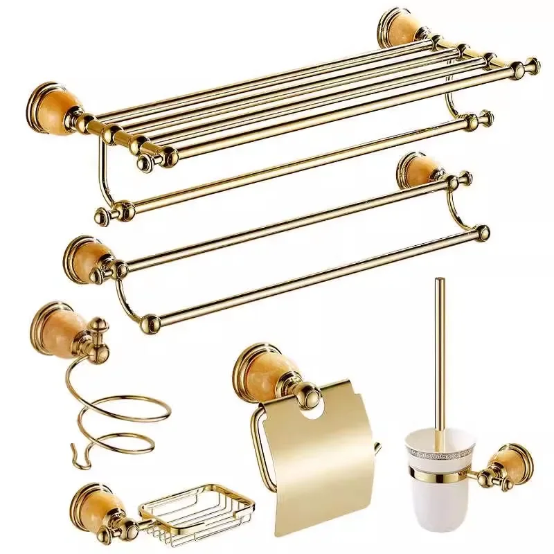 Brass Jade Bathroom Accessories Bath Shelf Gold Paper Holder,Towel Bar,Soap Holder,Towel Rack,Glass Shelf,Hook bathroom Hardware
Brass Jade Bathroom Accessories Bath Shelf Gold Paper Holder,Towel Bar,Soap Holder,Towel Rack,Glass Shelf,Hook bathroom Hardware
