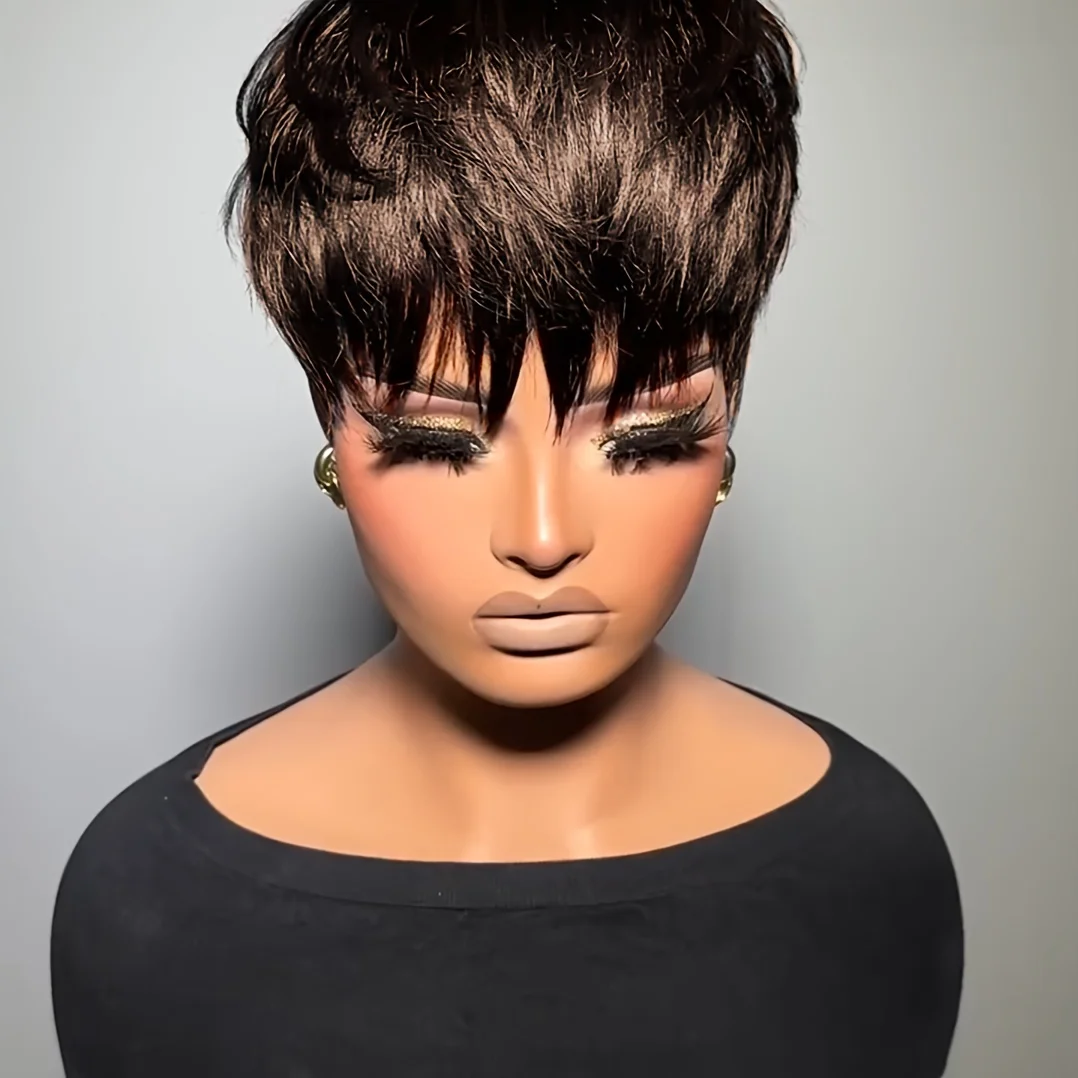 Machine Made 100% Human Hair Short Pixie Cut Wig 6 Inch Straight Hair for Women with Natural Look
Machine Made 100% Human Hair Short Pixie Cut Wig 6 Inch Straight Hair for Women with Natural Look
