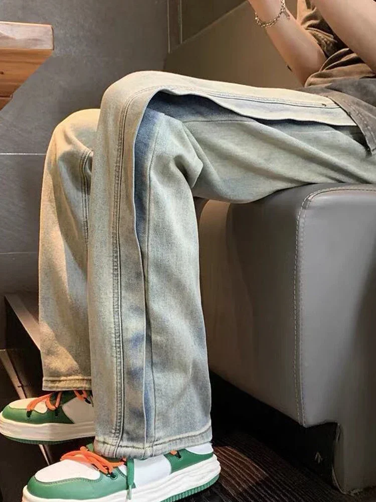 Spring Autumn Blue Wide-leg Jeans Men Fashion Retro Baggy Harajuku Jeans Streetwear Loose Hip-hop Straight Denim Trousers Mens
Spring Autumn Blue Wide-leg Jeans Men Fashion Retro Baggy Harajuku Jeans Streetwear Loose Hip-hop Straight Denim Trousers Mens