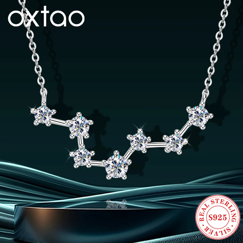 OXTAO Big Dipper Moissanite Necklace D VVS1 for Women Sparkling Lab Diamon Luxury Necklaces 925 Sterling Silver Wedding Jewelry
OXTAO Big Dipper Moissanite Necklace D VVS1 for Women Sparkling Lab Diamon Luxury Necklaces 925 Sterling Silver Wedding Jewelry