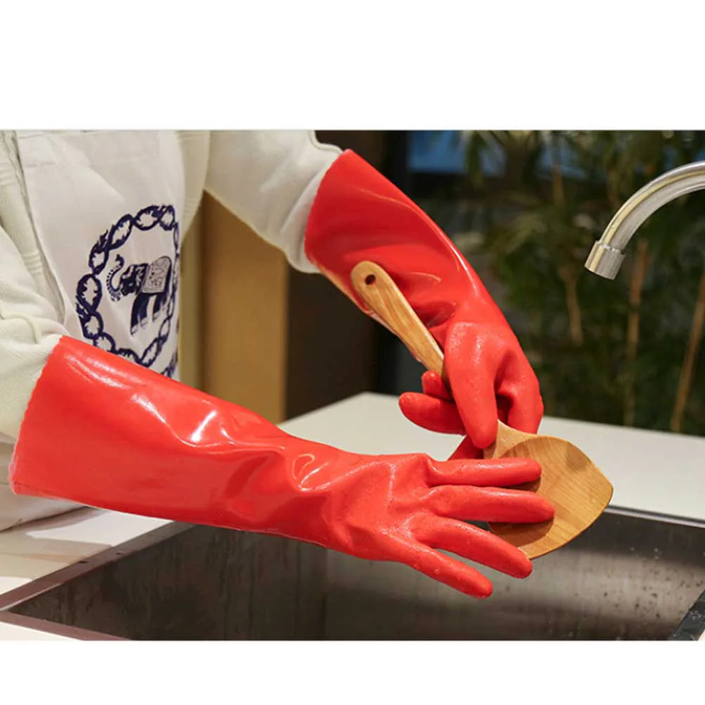 1 Pair Dishwashing Gloves Thicken Kitchen Cleaning Gloves Non-slip Housework Gloves for Daily Use (Length 40cm, Red)
1 Pair Dishwashing Gloves Thicken Kitchen Cleaning Gloves Non-slip Housework Gloves for Daily Use (Length 40cm, Red)
