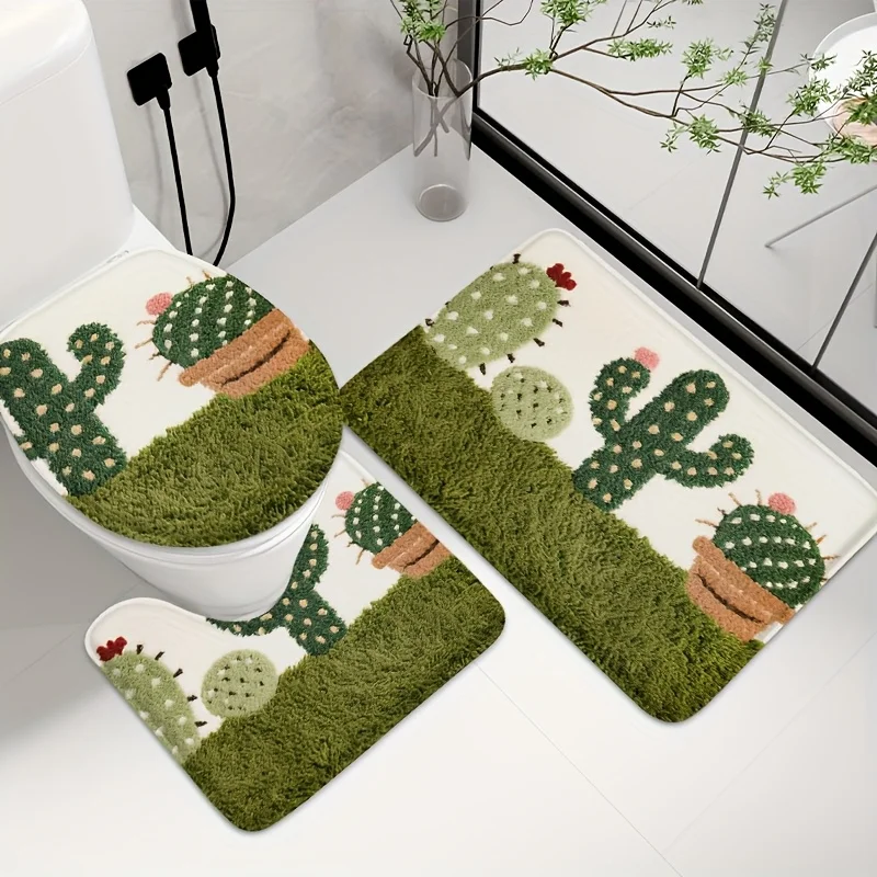 Набор из 3 ковриков для ванной с принтом зеленых листьев кактуса - мягкая фланелевая ткань, нескользящие, можно стирать в машине, идеально подходят для Рождества и...
Набор из 3 ковриков для ванной с принтом зеленых листьев кактуса - мягкая фланелевая ткань, нескользящие, можно стирать в машине, идеально подходят для Рождества и...