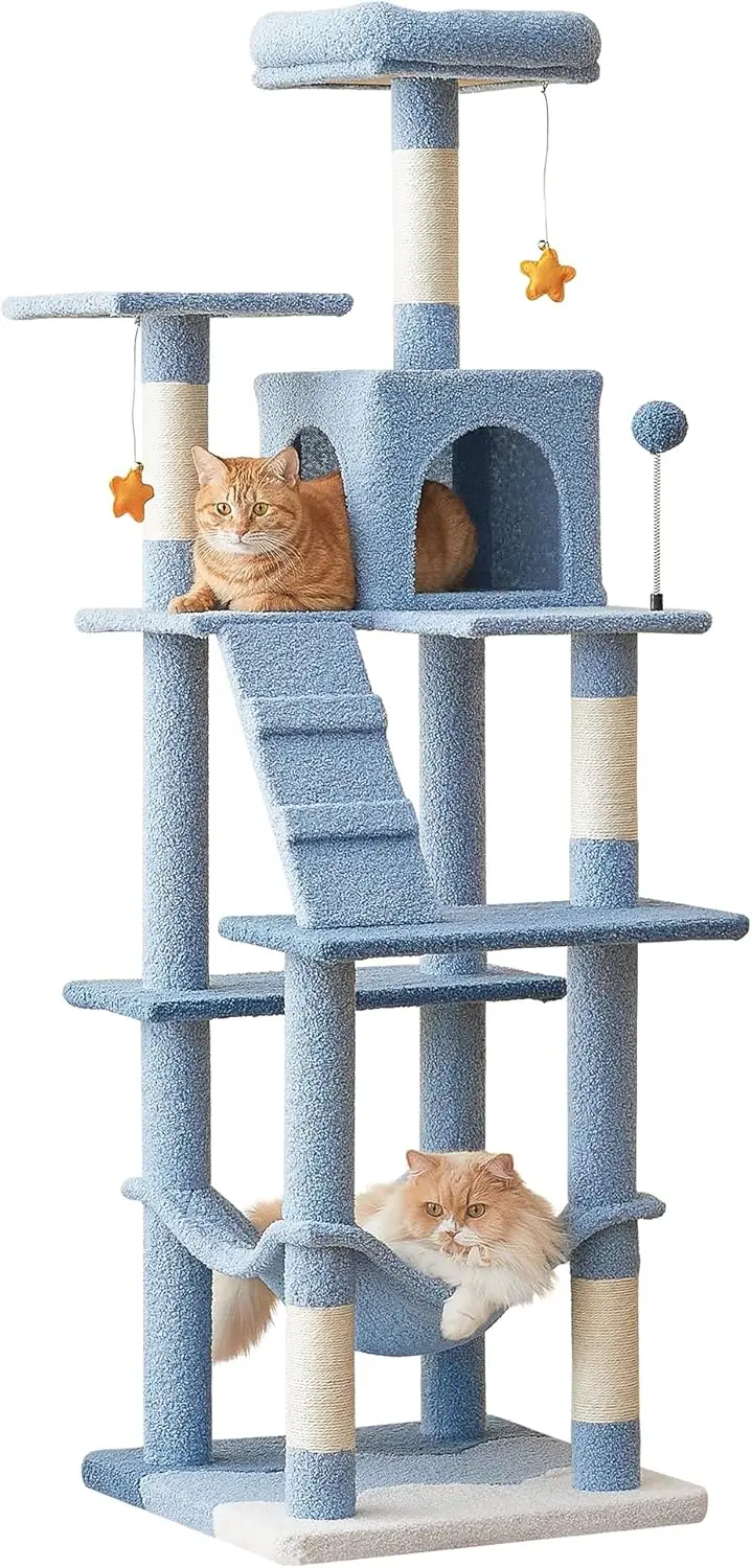 -Themed Cat Tree For Indoor Cats, 63.8 Inches Multi-Level Tower With Sisal-Covered Scratching Posts, Padded Platform,
-Themed Cat Tree For Indoor Cats, 63.8 Inches Multi-Level Tower With Sisal-Covered Scratching Posts, Padded Platform,