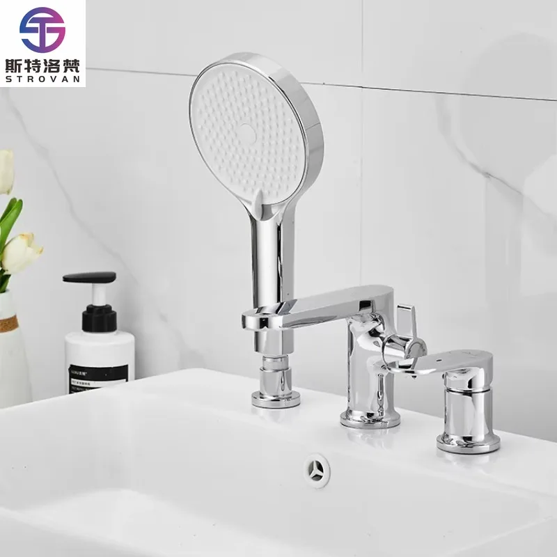 Deck Mounted Mixer Taps Brass Tap 3 Holes Hot and Cold Bathtub Bathroom Faucet Bathtub Faucet
Deck Mounted Mixer Taps Brass Tap 3 Holes Hot and Cold Bathtub Bathroom Faucet Bathtub Faucet