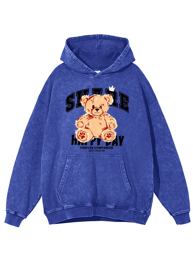 Happy Day Cartoon Bear Printing Womens Distressed Washed Cotton Hooded Autumn Warm Fashion Soft Hoodie Street Versatile Clothing
Happy Day Cartoon Bear Printing Womens Distressed Washed Cotton Hooded Autumn Warm Fashion Soft Hoodie Street Versatile Clothing