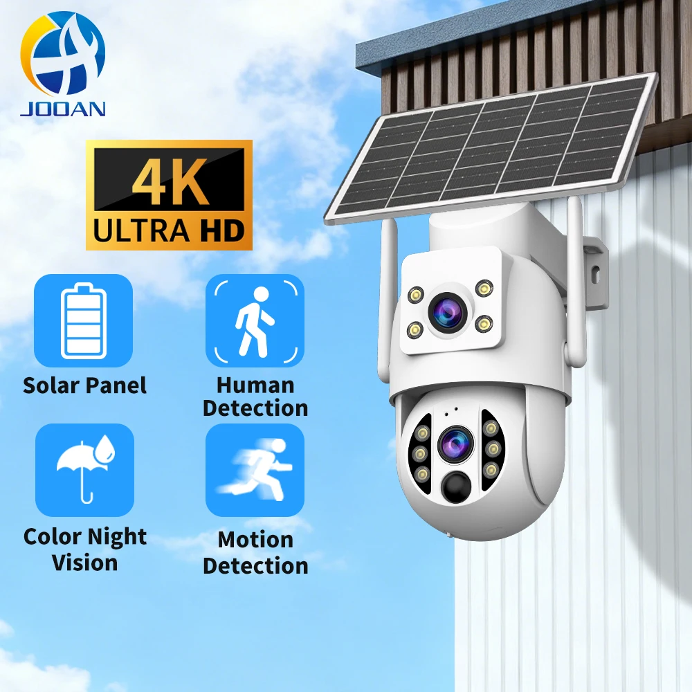 JOOAN 4K Dual Lens Camera With Solar Panels Outdoor Security Camera 5X Zoom Human Detection Color Night Vision CCTV Monitor
JOOAN 4K Dual Lens Camera With Solar Panels Outdoor Security Camera 5X Zoom Human Detection Color Night Vision CCTV Monitor