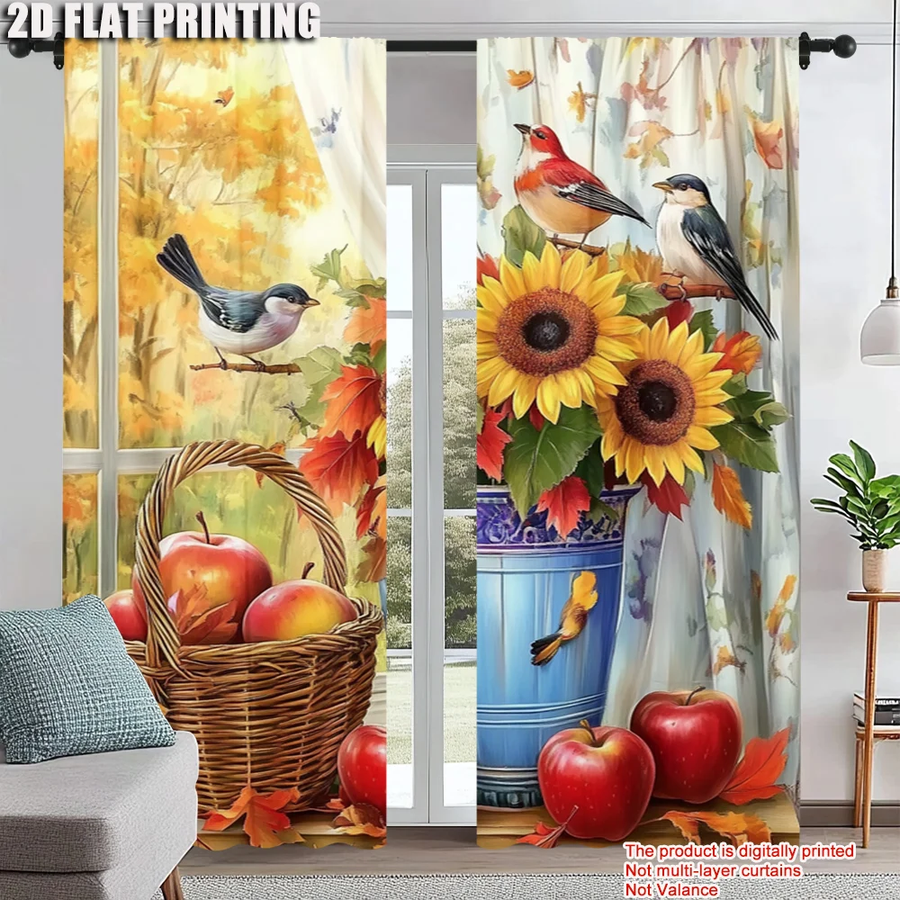 2pc, Window Drapes Art Fruit Pattern Durable Polyester,Without Electricity Festive Holiday for Room, Parties Decor
2pc, Window Drapes Art Fruit Pattern Durable Polyester,Without Electricity Festive Holiday for Room, Parties Decor