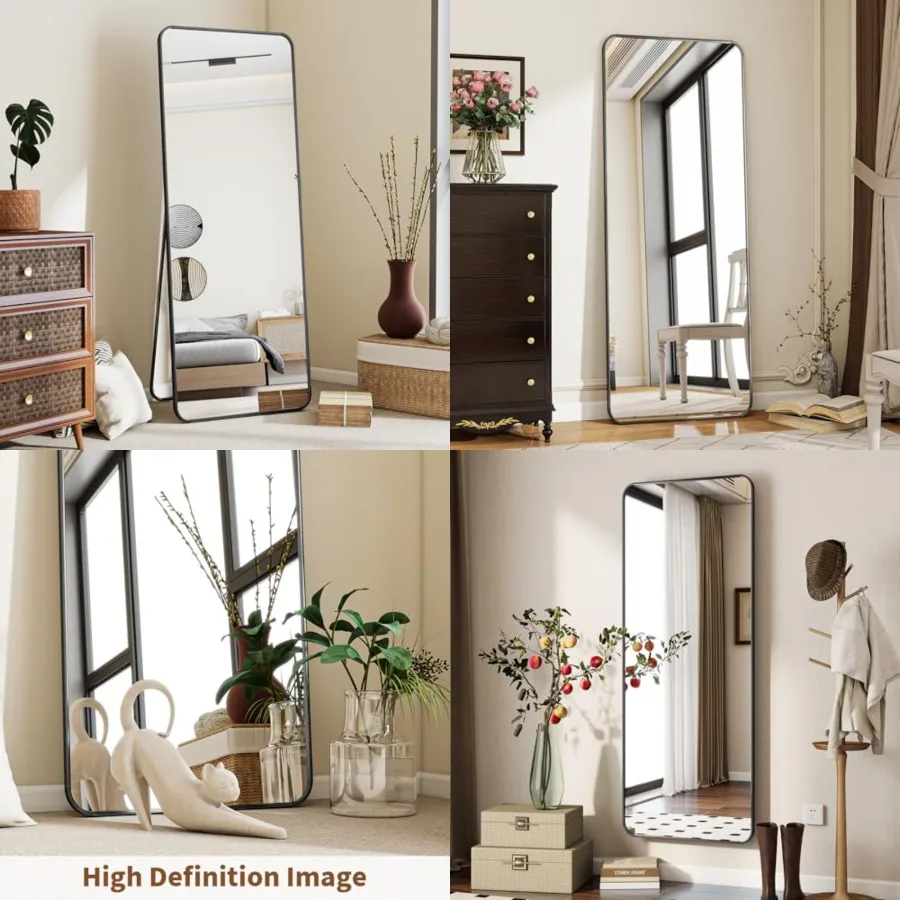 Full Length Mirror, 56"x21" Rounded Corner Floor Mirror Standing Hanging or Leaning Against Wall, Suitable for Bedroom or Dress
Full Length Mirror, 56"x21" Rounded Corner Floor Mirror Standing Hanging or Leaning Against Wall, Suitable for Bedroom or Dress