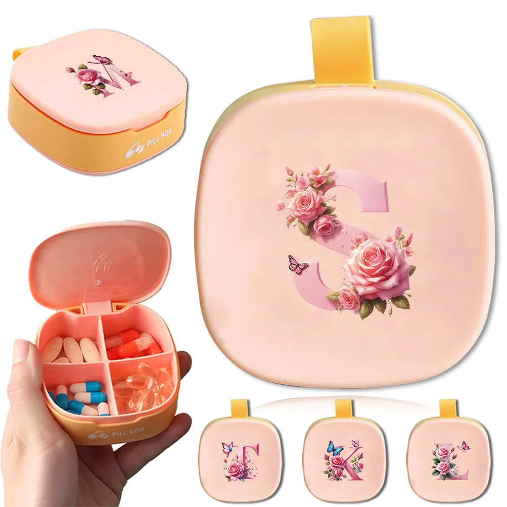 Mini Pill Case Plastics Medicine Pill Box 4 Compartments Storage Dispenser Pink Butterfly Initial Name 26 Letters Pattern
Mini Pill Case Plastics Medicine Pill Box 4 Compartments Storage Dispenser Pink Butterfly Initial Name 26 Letters Pattern