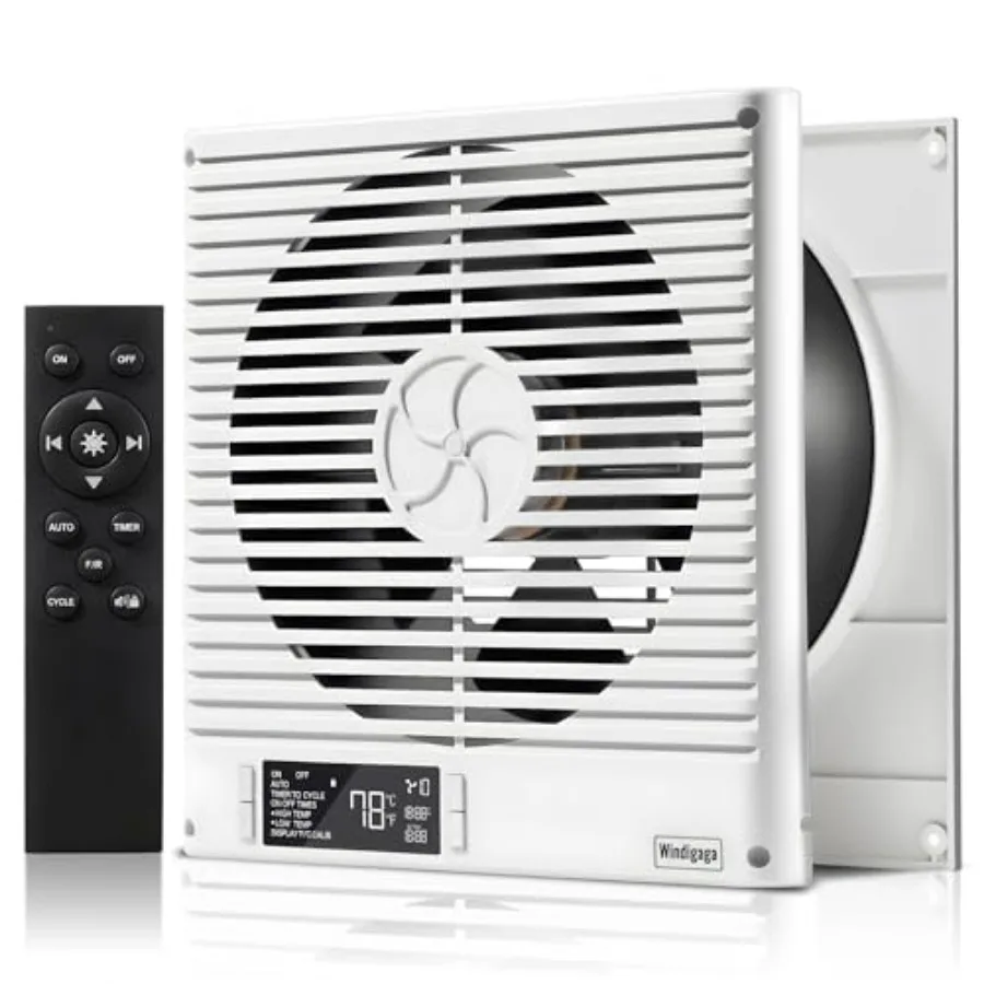 8" Room to Room Fan with Remote, 320CFM Through Wall Air Transfer Fan with Temperature Control, Reversible Airflow Design, 10 S
8" Room to Room Fan with Remote, 320CFM Through Wall Air Transfer Fan with Temperature Control, Reversible Airflow Design, 10 S