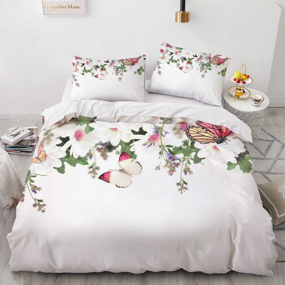3D Simple Flying Butterflies Bed Linen White Comforter Bedding Sets Full Queen King Size 220x240cm Duvet Cover Set Home Textile
3D Simple Flying Butterflies Bed Linen White Comforter Bedding Sets Full Queen King Size 220x240cm Duvet Cover Set Home Textile
