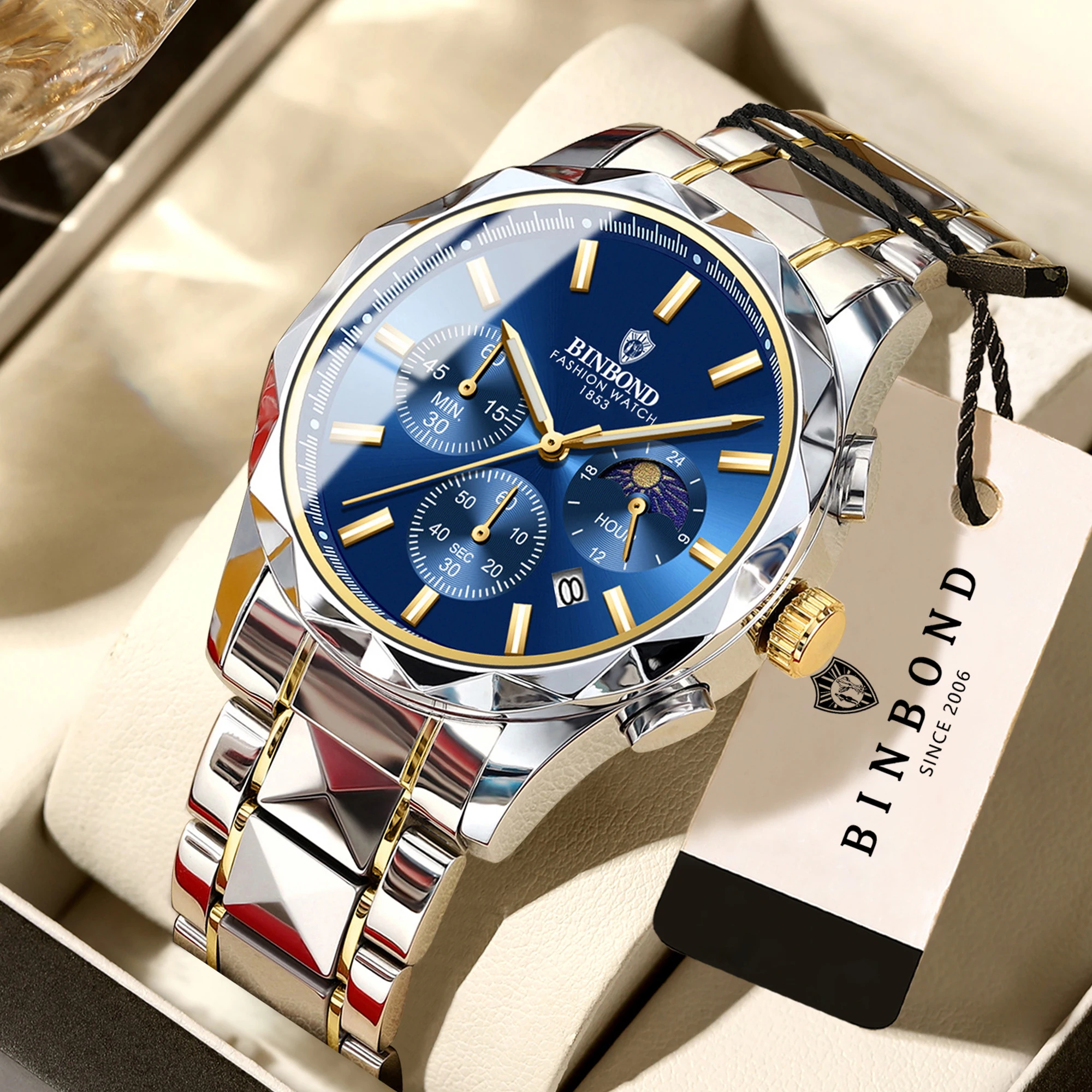 BINBOND luminous waterproof quartz wristwatch for men accurate luxury auto date chronograph men's watch fashion durable reloj
BINBOND luminous waterproof quartz wristwatch for men accurate luxury auto date chronograph men's watch fashion durable reloj