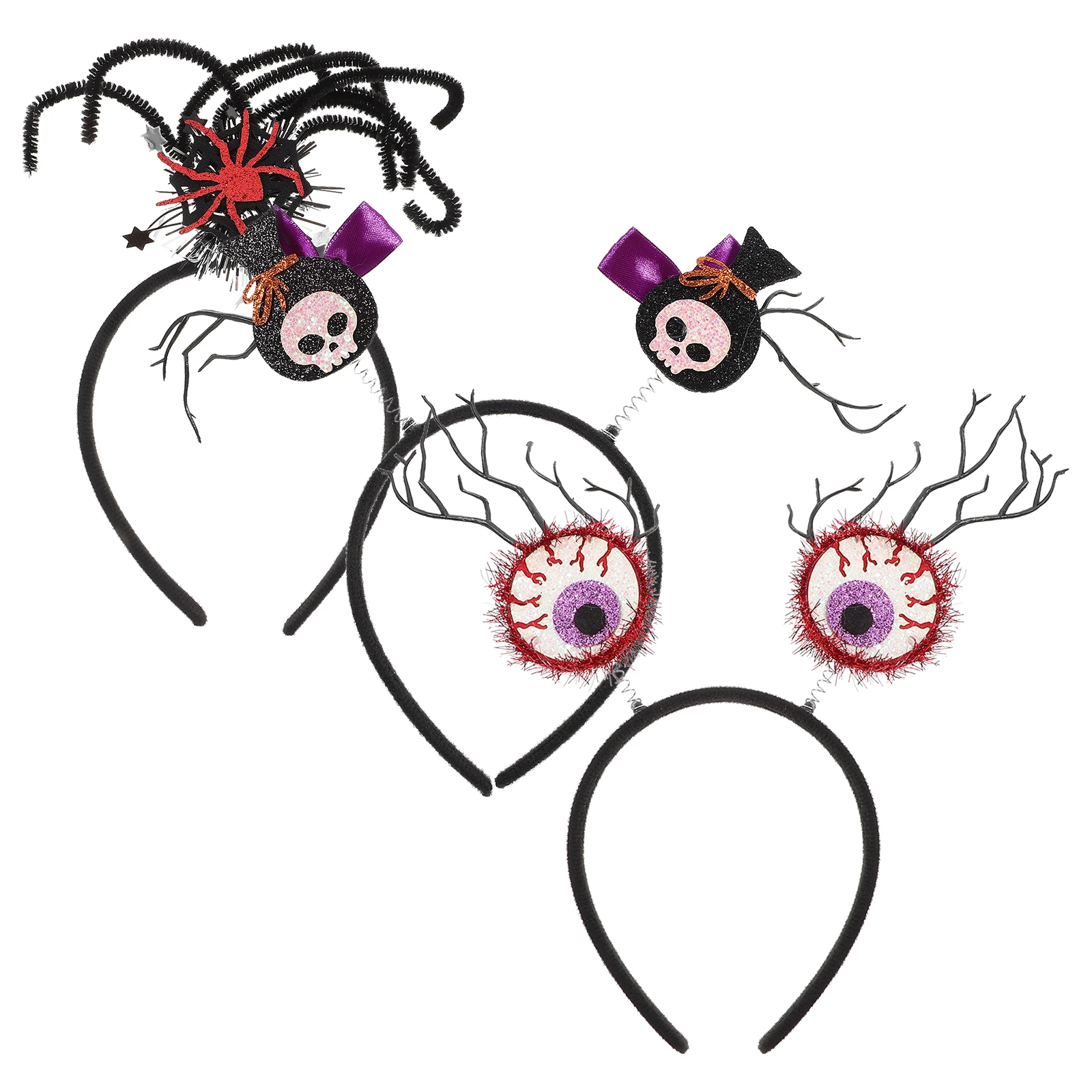 3Pcs Halloween Eyeball Spider Skull Headbands Comfortable Party Hair Accessories Cosplay Halloween Headbands
3Pcs Halloween Eyeball Spider Skull Headbands Comfortable Party Hair Accessories Cosplay Halloween Headbands