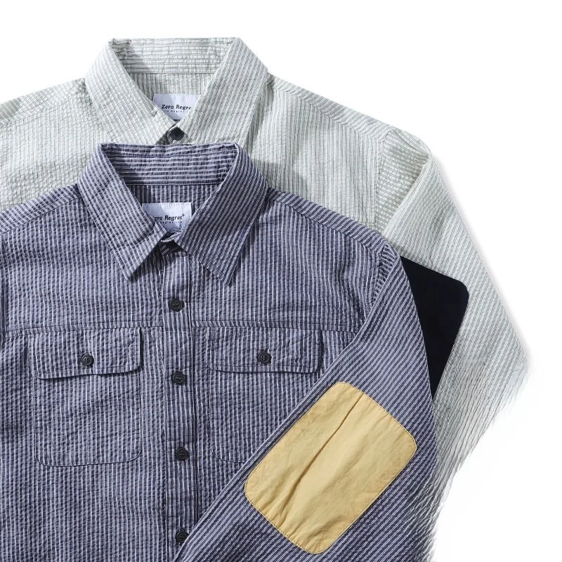 Autumn Pure Cotton Japanese Sle Patchwork Bubble irt Men's Long Sve Loose Breathable Striped Color Blo Casual irt
Autumn Pure Cotton Japanese Sle Patchwork Bubble irt Men's Long Sve Loose Breathable Striped Color Blo Casual irt