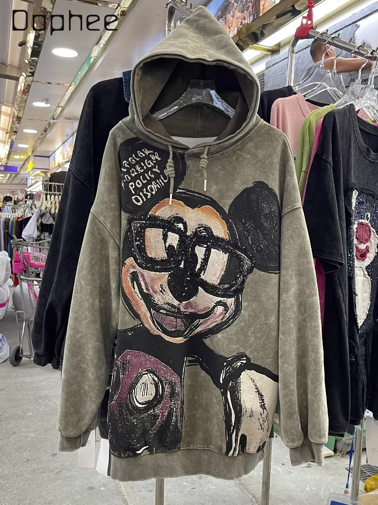 2025 Autumn Winter New Pullover Sweatshirt Heavy Craft Cartoon Bear Print Hooded Sweatshirts Women Loose Top Streetwear Women
2025 Autumn Winter New Pullover Sweatshirt Heavy Craft Cartoon Bear Print Hooded Sweatshirts Women Loose Top Streetwear Women