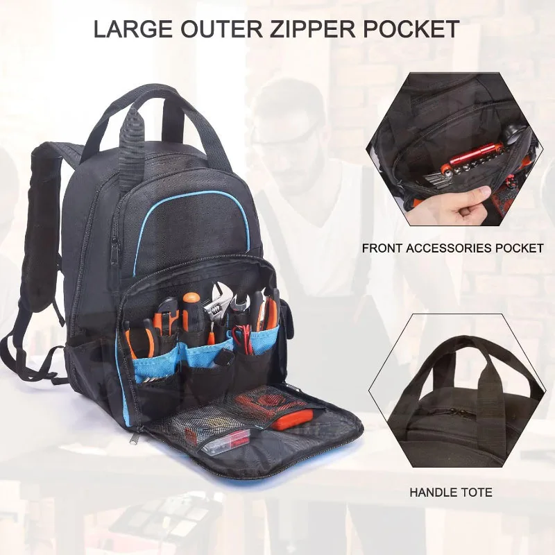 Heavy-Duty Electrician Tool Backpack Waterproof Multi-Pocket Durable Work Bag for Construction & Repair Tool Organizer Pouch
Heavy-Duty Electrician Tool Backpack Waterproof Multi-Pocket Durable Work Bag for Construction & Repair Tool Organizer Pouch