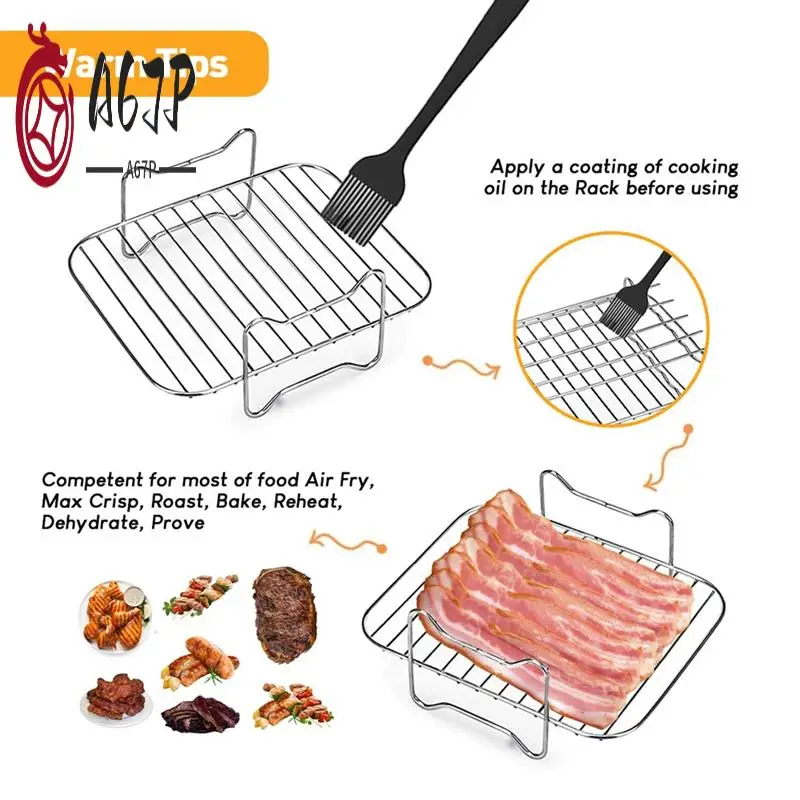 A67P-2PCS Полка для фритюрницы, двухслойная стойка для фритюрницы, многофункциональные аксессуары для фритюрницы, решетка для гриля с 5 шампурами
A67P-2PCS Полка для фритюрницы, двухслойная стойка для фритюрницы, многофункциональные аксессуары для фритюрницы, решетка для гриля с 5 шампурами