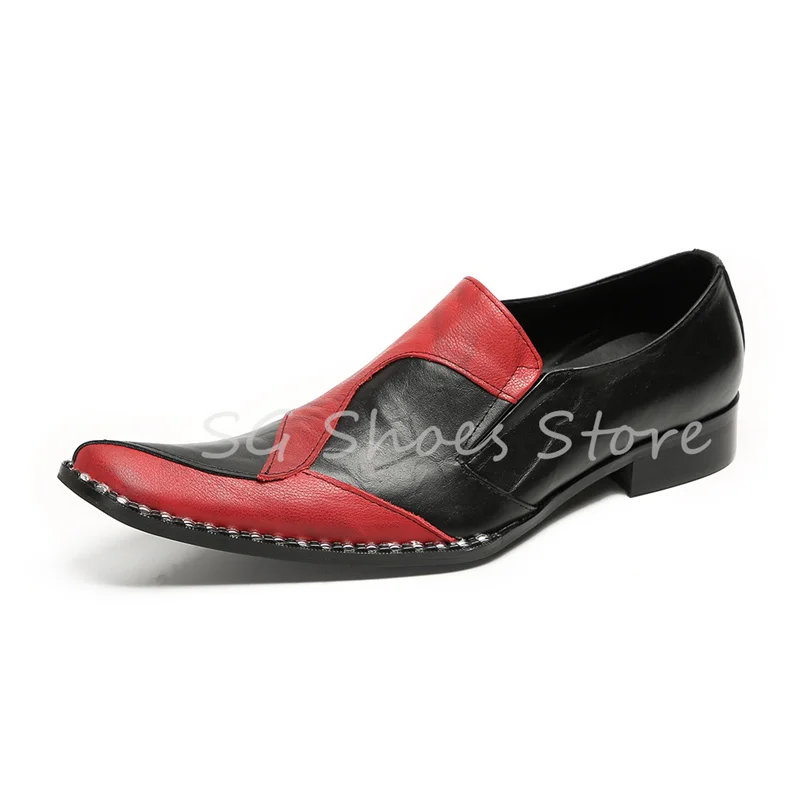 Wedding Dress Shoes for Men Mixed Color Splicing Sewing Genuine Leather Loafers Pointed Toe Shallow Slip-On Male Derby Shoes
Wedding Dress Shoes for Men Mixed Color Splicing Sewing Genuine Leather Loafers Pointed Toe Shallow Slip-On Male Derby Shoes