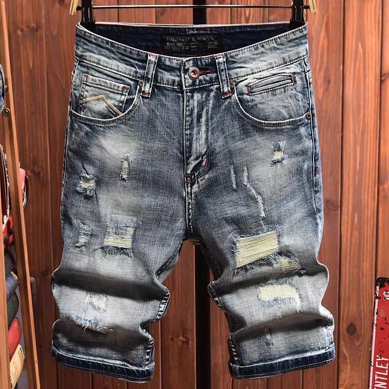 New Summer Fashion Trendy Solid Color Ripped Straight Leg Men's Casual Loose Fit Stretch High Quality Denim Shorts 28-36
New Summer Fashion Trendy Solid Color Ripped Straight Leg Men's Casual Loose Fit Stretch High Quality Denim Shorts 28-36