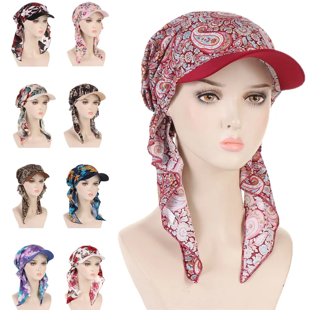Women Bandana Scarf Hat Print Outdoor Visor Cap Pre-Tied Beanie Turban Long Tail Headscarf Bonnet Hijab Muslim Head Wrap Cover
Women Bandana Scarf Hat Print Outdoor Visor Cap Pre-Tied Beanie Turban Long Tail Headscarf Bonnet Hijab Muslim Head Wrap Cover