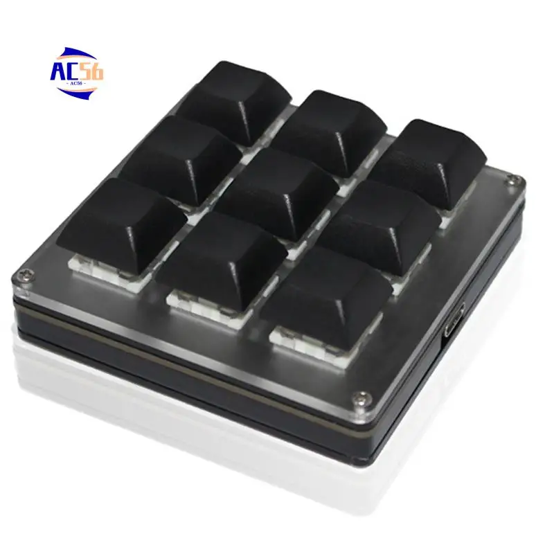 AC56-9-Key Беспроводная настраиваемая клавиатура 2,4G USB Bluetooth Трехрежимная настройка ключей Пользовательские кнопки
AC56-9-Key Беспроводная настраиваемая клавиатура 2,4G USB Bluetooth Трехрежимная настройка ключей Пользовательские кнопки