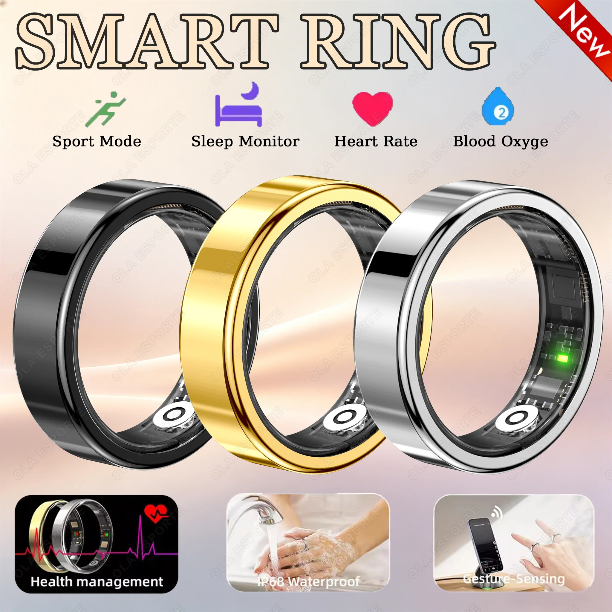 2026 New Smart Ring Men Women, Heart Rate Blood Oxygen and Sleep Monitor Smartring IP68 & 5ATM Waterproof, Multi-sport Mode Ring
2026 New Smart Ring Men Women, Heart Rate Blood Oxygen and Sleep Monitor Smartring IP68 & 5ATM Waterproof, Multi-sport Mode Ring