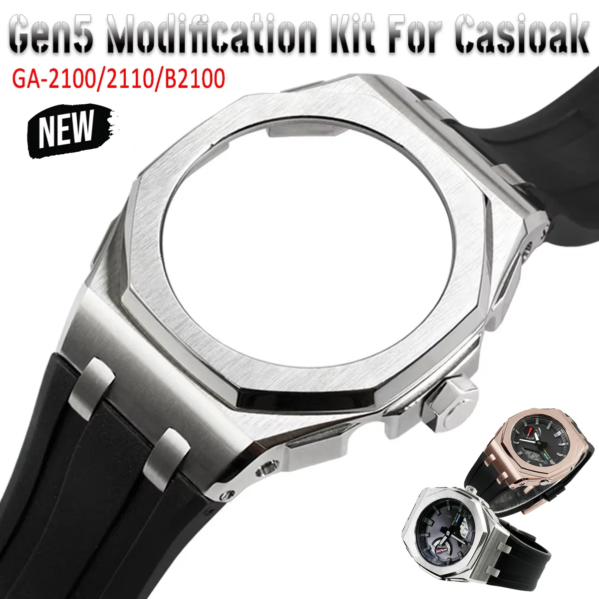 Gen5 Mod Kit For Casioak GA2100 GAB2100 NEW Stainless Steel Metal Bezel Rubber Metal Strap for Casioak GA2110 case With Screws
Gen5 Mod Kit For Casioak GA2100 GAB2100 NEW Stainless Steel Metal Bezel Rubber Metal Strap for Casioak GA2110 case With Screws