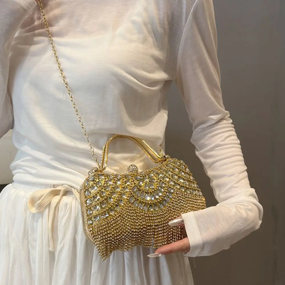 Metal Top Handle Tassel Evening Banquet Bag Glitter Rhinestone Box Handbag Shoulder Bag Crossbody Bag Ladies Clutch Bag Party
Metal Top Handle Tassel Evening Banquet Bag Glitter Rhinestone Box Handbag Shoulder Bag Crossbody Bag Ladies Clutch Bag Party