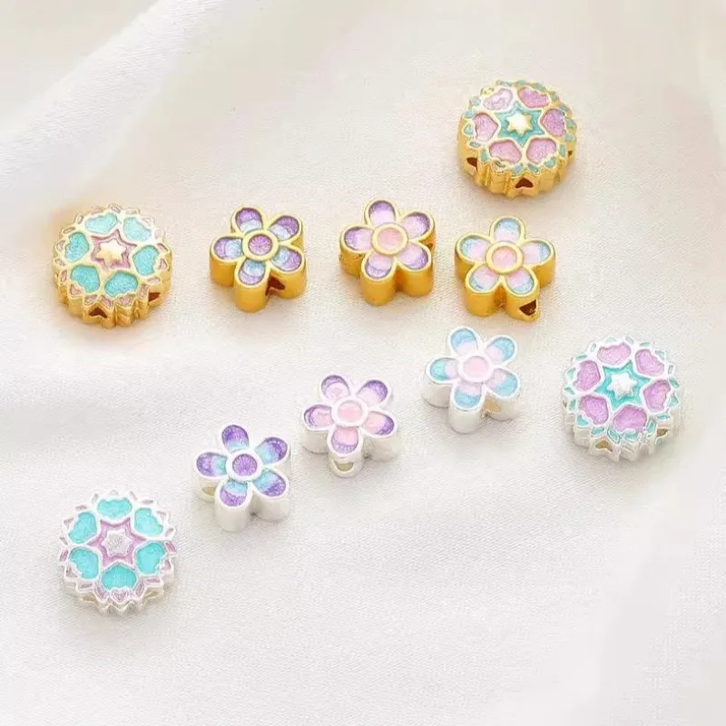 18K Real Gold Plated Copper Enamel Gradient Five-petal Flower Spacer Beads for DIY Jewelry Making Accessories
18K Real Gold Plated Copper Enamel Gradient Five-petal Flower Spacer Beads for DIY Jewelry Making Accessories