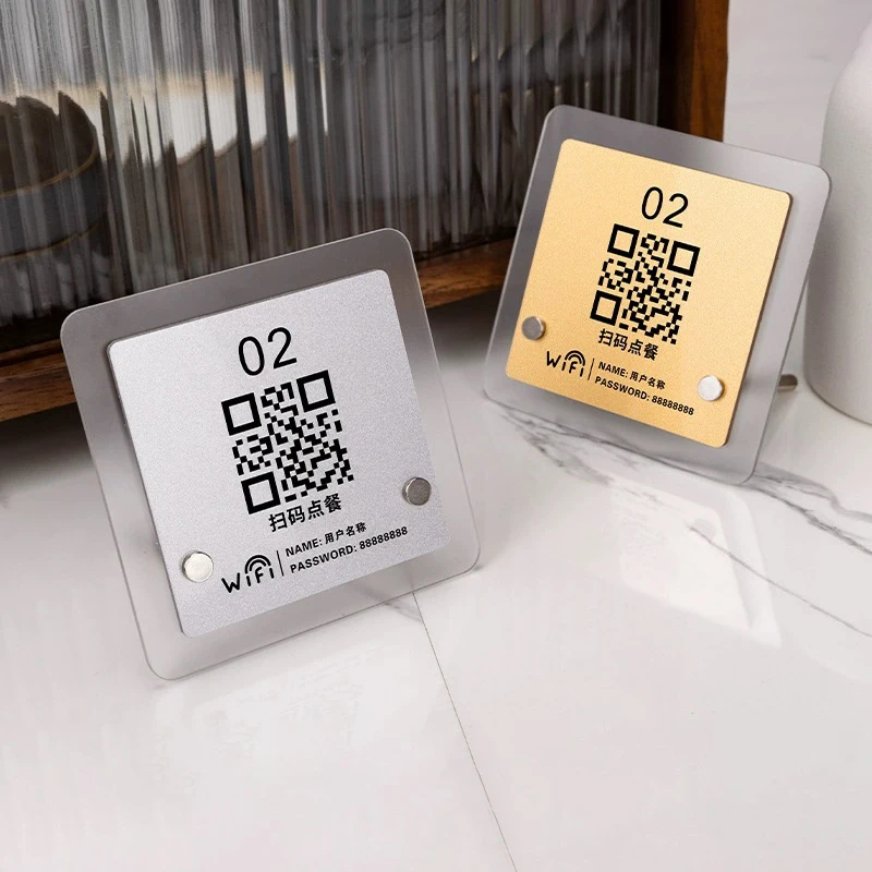 Custom Acrylic Table Number Stand Sign, Restaurant QR Code Display Sign for Scan-to-Order, WiFi or Payment Code Plaque for Shop
Custom Acrylic Table Number Stand Sign, Restaurant QR Code Display Sign for Scan-to-Order, WiFi or Payment Code Plaque for Shop