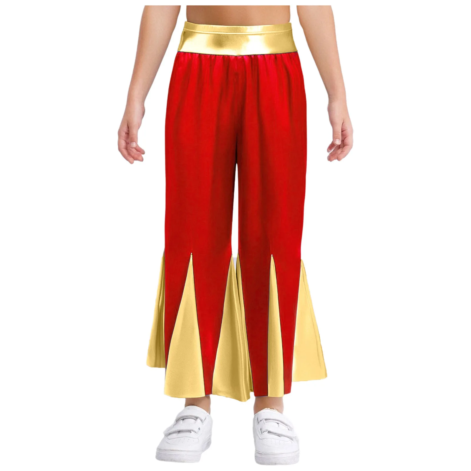 Kids Girls Liturgical Worship Lyrical Dance Pants Choir Church Costume Shiny Metallic Belly Modern Dance Bell-Bottomed Pants
Kids Girls Liturgical Worship Lyrical Dance Pants Choir Church Costume Shiny Metallic Belly Modern Dance Bell-Bottomed Pants