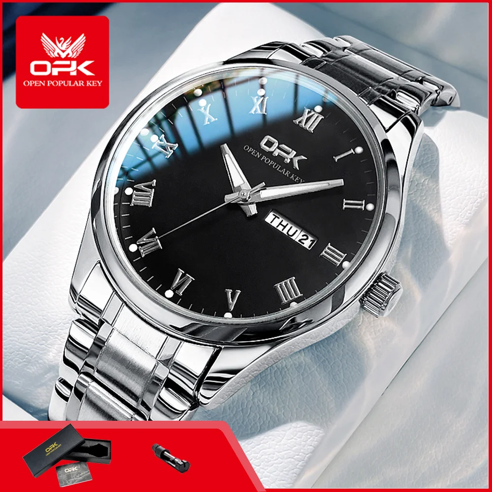 OPK 8121 Classic Men Watch Date Week Stainless Steel Waterproof Luminous Original Luxury Quartz Man Wristwatch
OPK 8121 Classic Men Watch Date Week Stainless Steel Waterproof Luminous Original Luxury Quartz Man Wristwatch