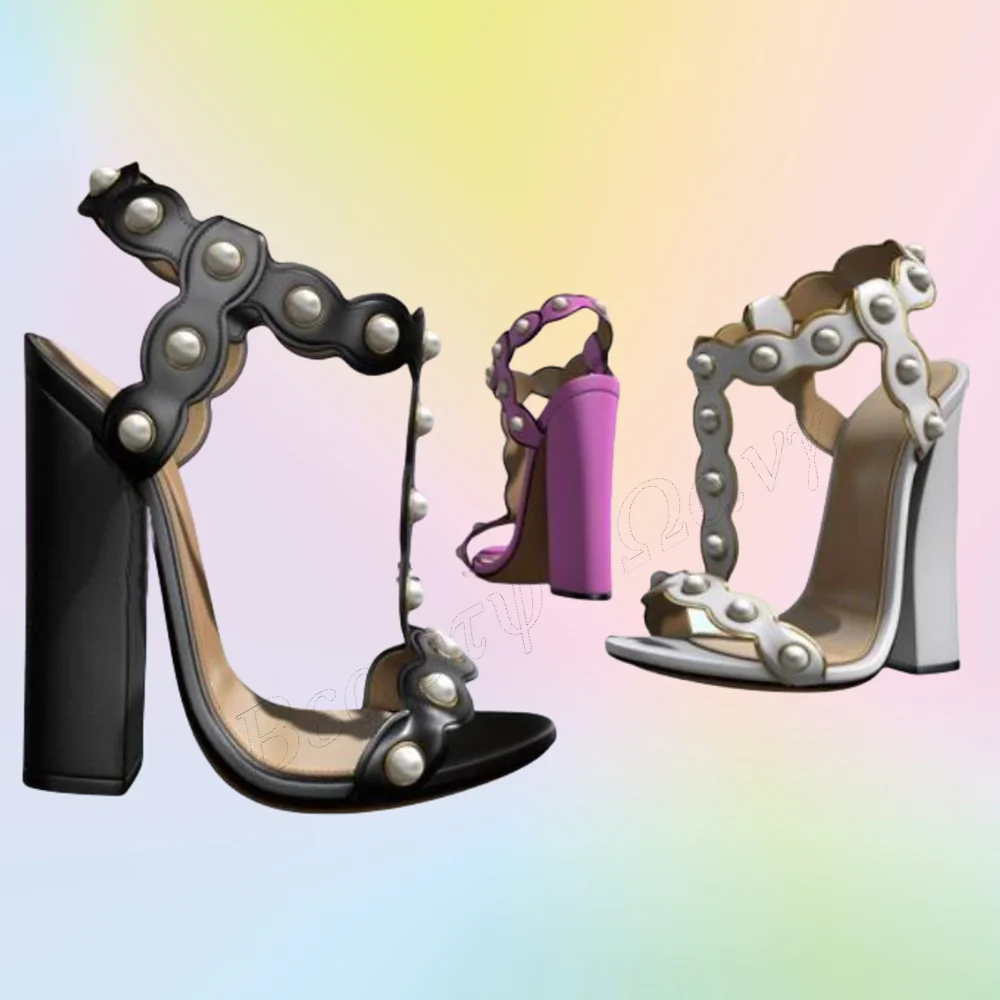 Black Rivet Decor T Strap Sandals Heels Buckle Round Toe Thin Heel High Shoes for Women Wedding Shoes 2025 Zapatillas Mujer
Black Rivet Decor T Strap Sandals Heels Buckle Round Toe Thin Heel High Shoes for Women Wedding Shoes 2025 Zapatillas Mujer